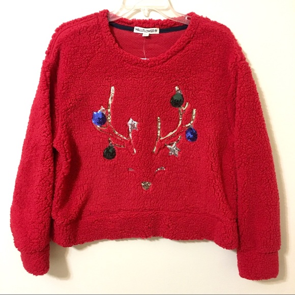 ✨HP✨Wallflower Holiday Sherpa Sweater - Red - XL - Picture 7 of 9